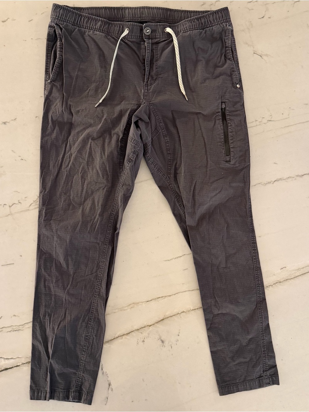 Vuori Pants Mens Gray Ripstop Commuter Tapered Leg Classic 37x30